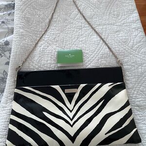 Kate Spade Zebra Stripe Clutch in Black and White